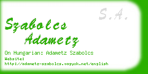 szabolcs adametz business card